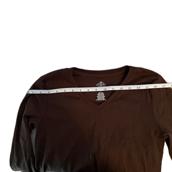 Brown St John’s Bay 3/4” Sleeve Comfy V-Neck Shirt S - Picture 4 of 6